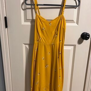 Old Navy Yellow Floral Midi Dress